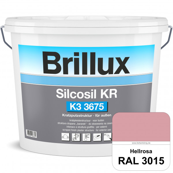 Silcosil KR K3 3675 mit Protect (RAL 3015 Hellrosa) siliconverstärkter Dekorputz, Kratzputzstruktur,