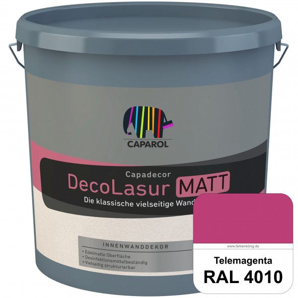 Capadecor DecoLasur Matt (RAL 4010 Telemagenta) Matte Lasurfarbe auf Dispersionsbasis (innen)