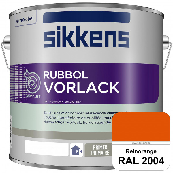 Rubbol Vorlack (RAL 2004 Reinorange) Aromatenfreier Vorlack der Spitzenklasse (außen & innen)
