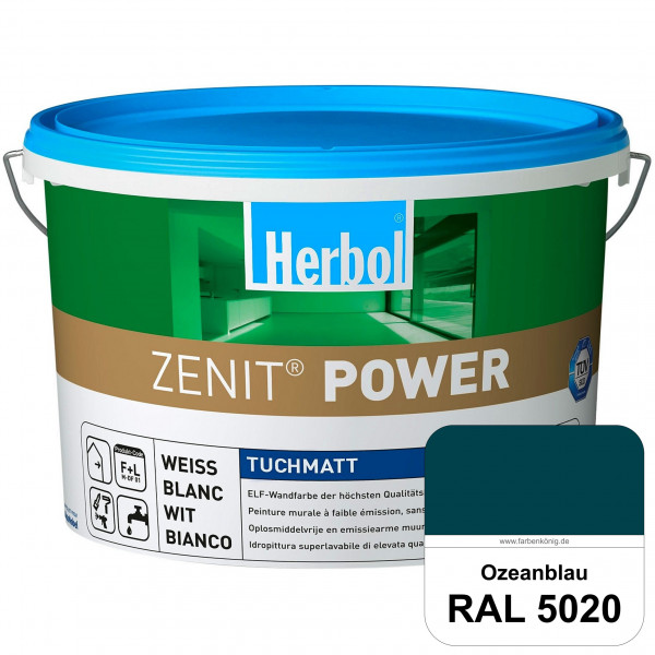 Herbol Zenit Power (RAL 5020 Ozeanblau) Superdeckende ELF-Wandfarbe