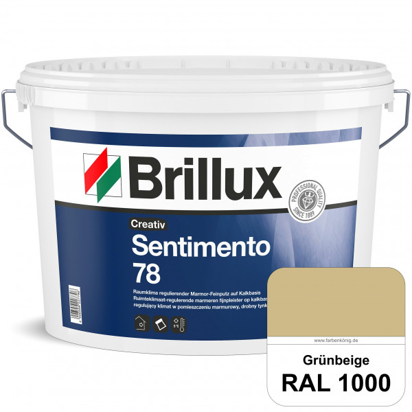 Creativ Sentimento 78 (RAL 1000 Grünbeige) Marmor-Feinputz auf Kalkbasis, zur Erzielung matter Oberf