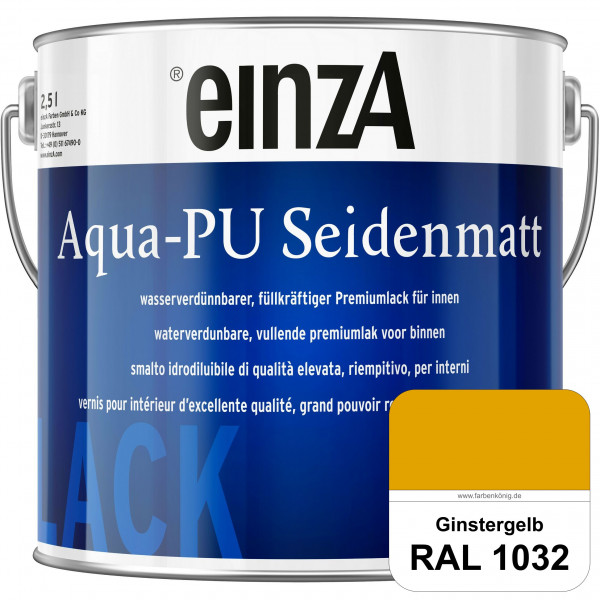 einzA Aqua-PU seidenmatt (RAL 1032 Ginstergelb) wasserverdünnbarer Premiumlack für innen
