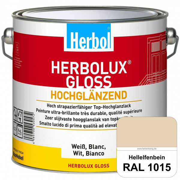 Herbolux Gloss (RAL 1015 Hellelfenbein) strapazierfähiger Top-Hochglanzlack (lösemittelhaltig) für i