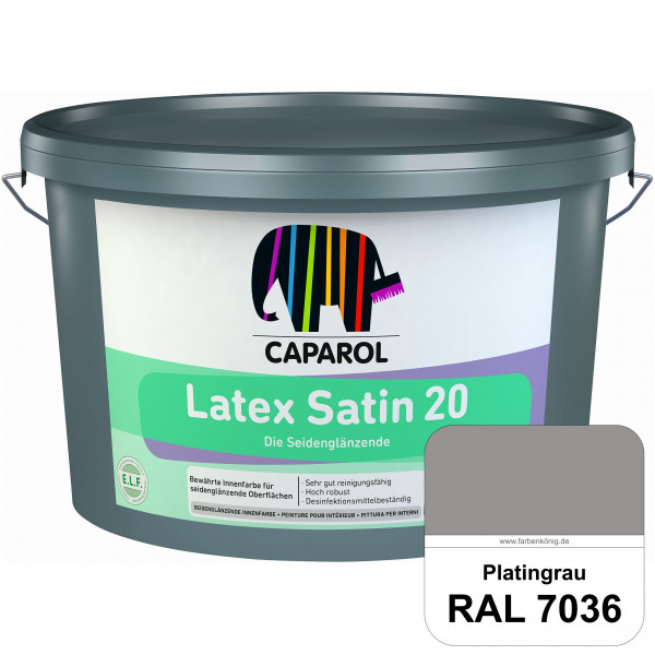 Latex Satin 20 (RAL 7036 Platingrau) strapazierfähige seidenglänzende Latexfarbe (Innen)
