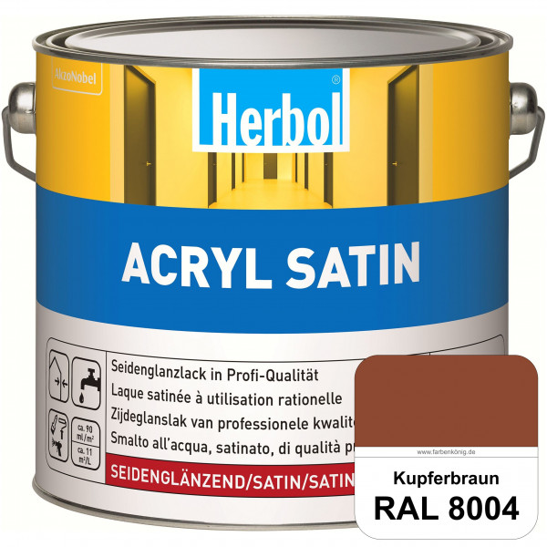 Acryl Satin (RAL 8004 Kupferbraun) wasserverdünnbarer seidenglänzender Lack (Innen & Außen)