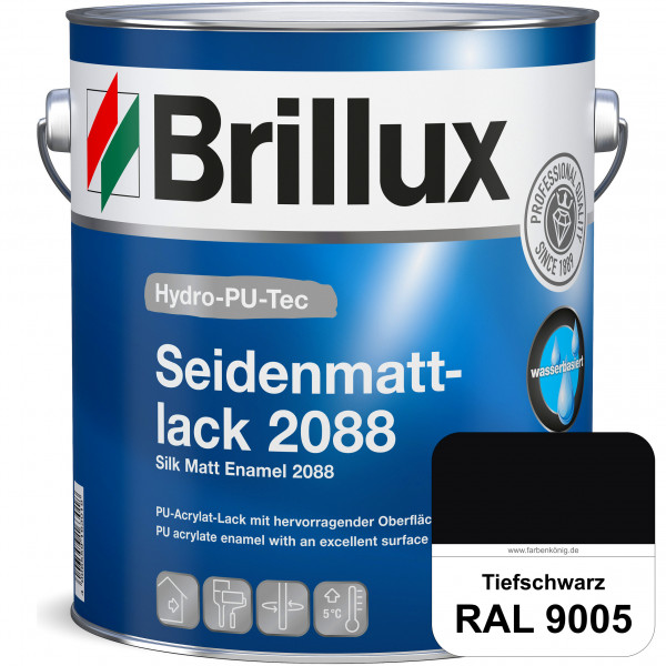 Hydro-PU-Tec Seidenmattlack 2088 (RAL 9005 Tiefschwarz) PU-Seidenmattlack (wasserbasiert) innen