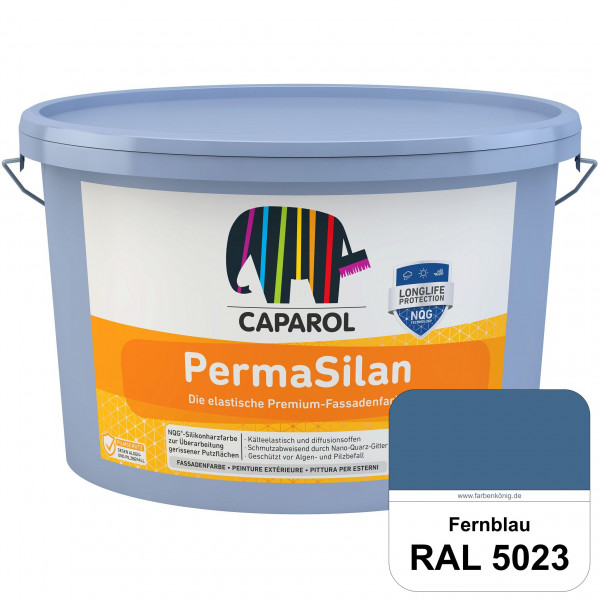PermaSilan (RAL 5023 Fernblau) Elastische, diffusionsoffene Fassadenfarbe mit integrierter Nano-Quar