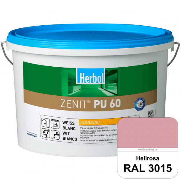 Zenit PU 60 (RAL 3015 Hellrosa) glänzende und strapazierfähige PU-Wandfarbe