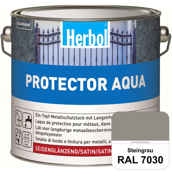 Protector Aqua (RAL 7030 Steingrau) Lack für Eisen, Stahl und NE-Metalle (Innen&Außen)