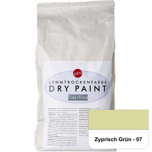 DRY-PAINT Lehmtrockenfarbe - Zyprisch Grün - 07