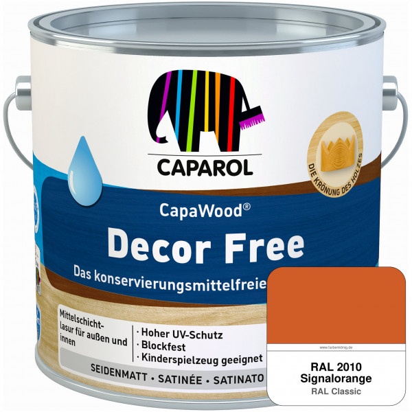 CapaWood® Decor Free (RAL 2010 Signalorange) - ersetzt Capadur DecorLasur KF