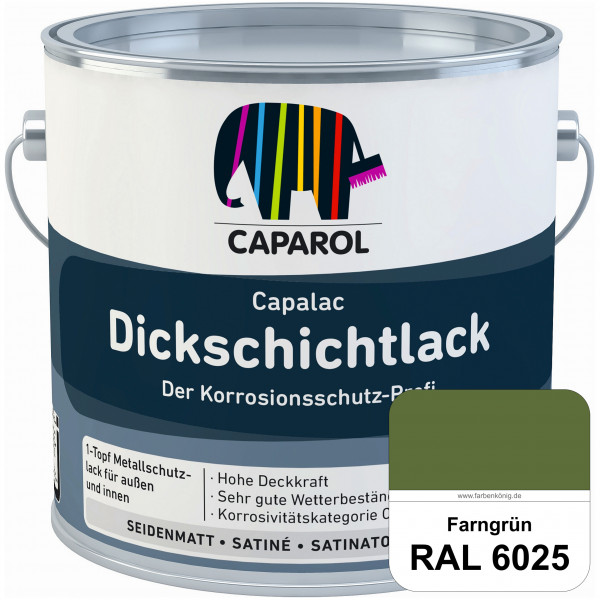 Capalac Dickschichtlack (RAL 6025 Farngrün) 1-Topf Metallschutzlack (löselmittelhaltig) innen & auße