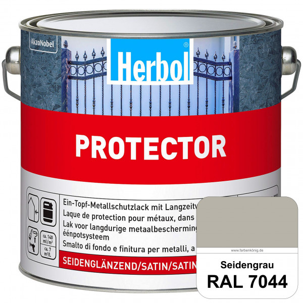 Protector (RAL 7044 Seidengrau) Seidenglänzende Spezialbeschichtung für Eisen- und NE-Metalle (außen