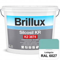 Silcosil KR K2 3674 (RAL 6027 Lichtgrün) siliconverstärkter Dekorputz, Kratzputzstruktur, wetterbest