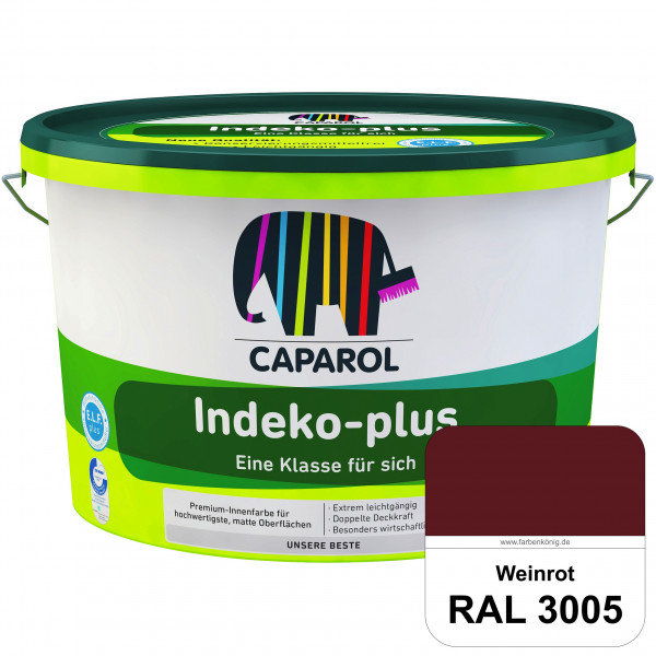 Indeko-plus (RAL 3005 Weinrot) doppeldeckende matte & hochwertige Innenfarbe