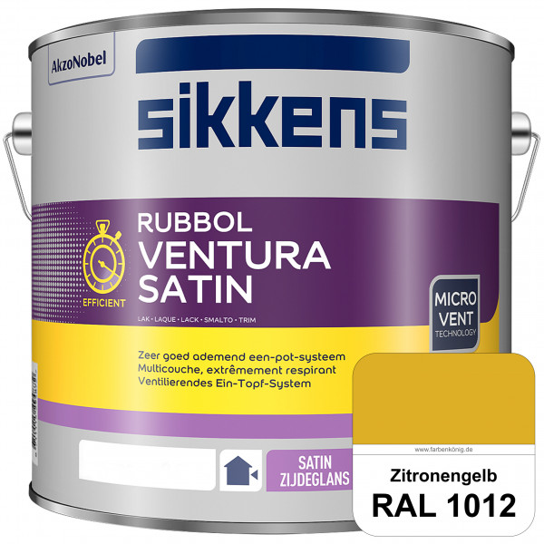 Rubbol Ventura Satin (RAL 1012 Zitronengelb) Seidenglanzlack (lösemittelhaltig) Fenster & Türen auße