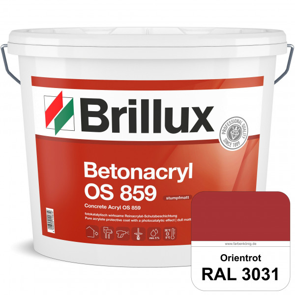 Betonacryl OS 859 (RAL 3031 Orientrot) Wetterbeständige Schutzbeschichtung für Betonflächen (Außen)