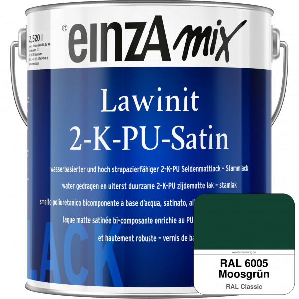 einzA Lawinit 2-K-PU Satin Stammlack (RAL 6005 Moosgrün)