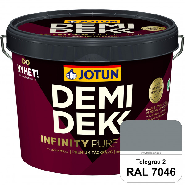 DEMIDEKK Infinity Pure Mat - Deckende, matte Holzfarbe (RAL 7046 Telegrau 2)