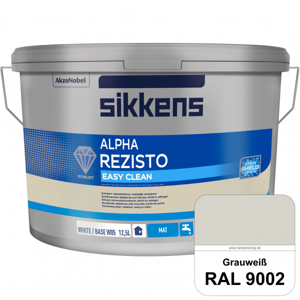 Alpha Rezisto Easy Clean (RAL 9002 Grauweiß) Extrem widerstandsfähige & matte Innenfarbe