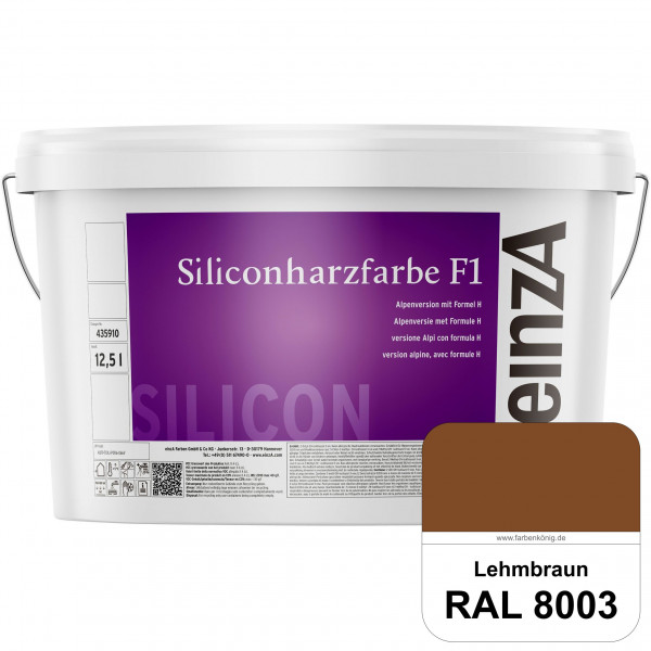 einzA Siliconharzfarbe F1 (RAL 8003 Lehmbraun) Universal Siliconharz-Fassadenfarbe, kalkmatt, wetter