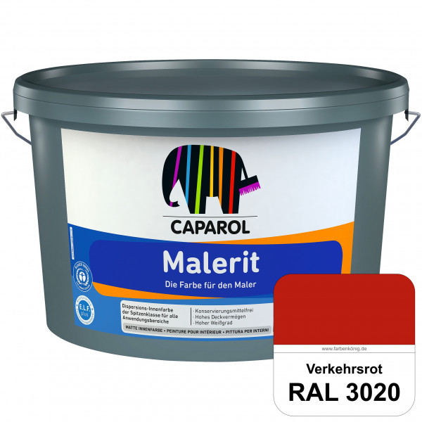 Malerit E.L.F. (RAL 3020 Verkehrsrot) matte Innenfarbe für Neu- & Renovierungsanstriche