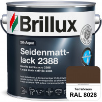 2K-Aqua Seidenmattlack 2388 (RAL 8028 Terrabraun) mechanisch und chemisch hoch belastbar für außen &