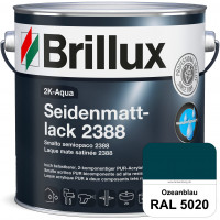 2K-Aqua Seidenmattlack 2388 (RAL 5020 Ozeanblau) mechanisch und chemisch hoch belastbar für außen & 