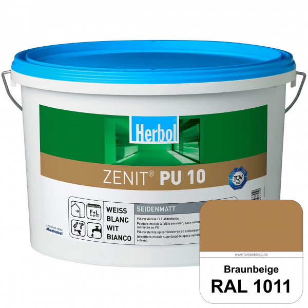 Zenit PU 10 (RAL 1011 Braunbeige) seidenmatte und strapazierfähige PU-Wandfarbe