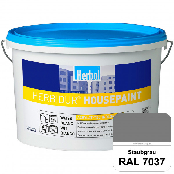 Herbidur Housepaint (RAL 7037 Staubgrau) seidenmatte Reinacrylat-Fassadenfarbe