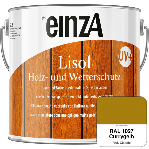 einzA Lisol Holz- und Wetterschutz Lasur und Farbe (RAL 1027 Currygelb)