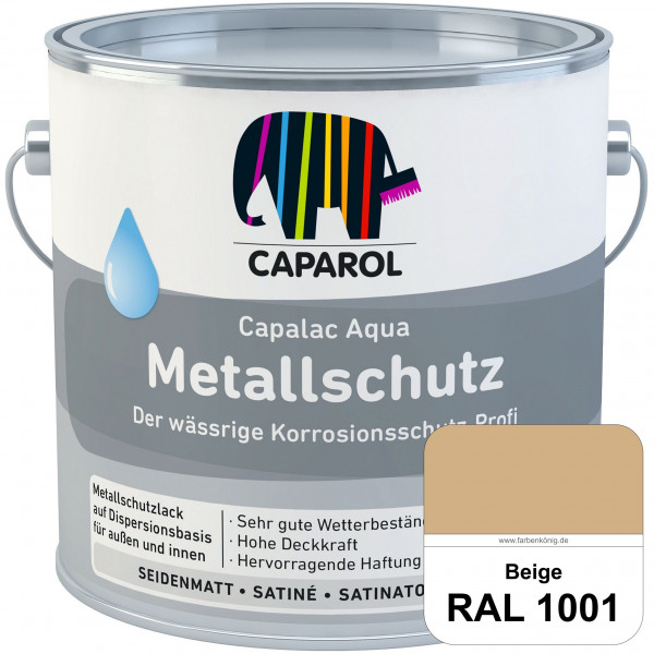 Capalac Aqua Metallschutz (RAL 1001 Beige) wasserbasierter Korrosionsschutz für Stahl & verzinkten S