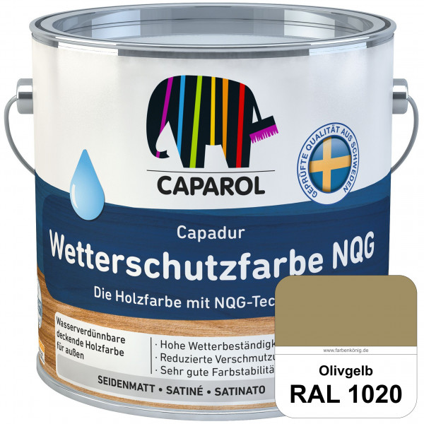 Capadur Wetterschutzfarbe NQG (RAL 1020 Olivgelb) Holzfarbe mit NQG-Technologie wasserbasiert für au