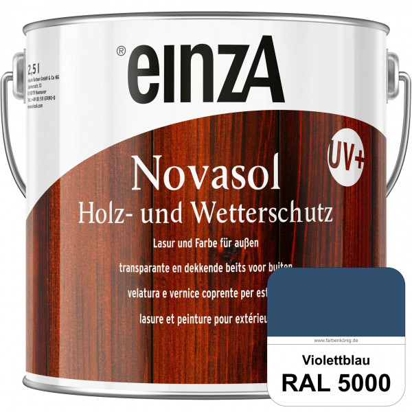 einzA Novasol HW Lasur (RAL 5000 Violettblau) Lasierender Wetterschutz für außen