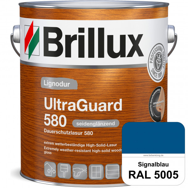 Lignodur UltraGuard 580 (Dauerschutzlasur 580) RAL 5005 Signalblau