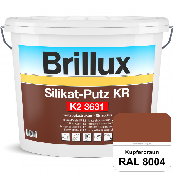 Silikat-Putz KR K2 3631 (RAL 8004 Kupferbraun) Dekorativer Kratzputz auf Silikatbasis