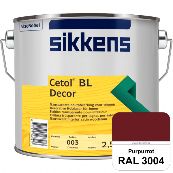 Cetol BL Decor (RAL 3004 Purpurrot) wasserbasierte & seidenglänzende Dünnschichtlasur für innen