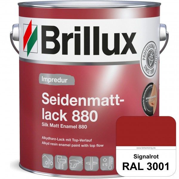 Impredur Seidenmattlack 880 (RAL 3001 Signalrot) für Holz- oder Metallflächen innen & außen