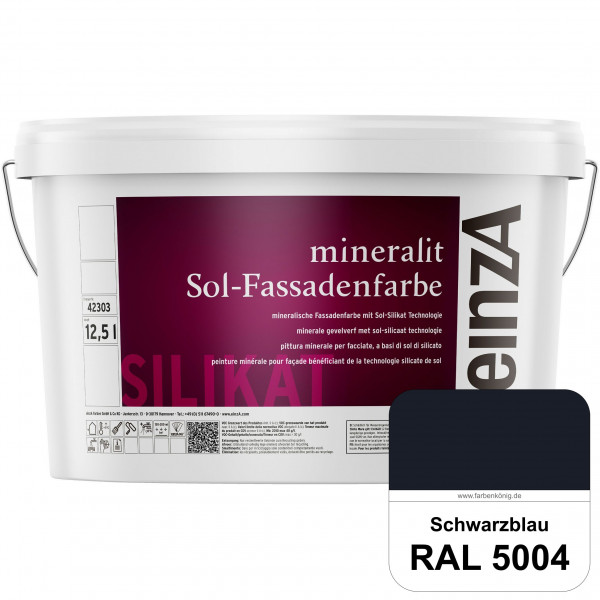 einzA mineralit Sol Fassadenfarbe (RAL 5004 Schwarzblau) mineralische Fassadenfarbe mit Sol-Silikat