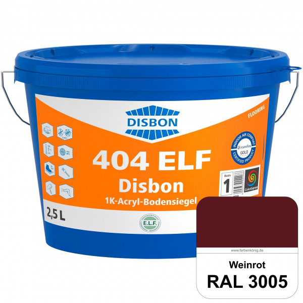 Disbon 404 ELF 1K-Acryl-Bodensiegel (RAL 3005 Weinrot) 1K PU-verstärkte, emissions- und lösemittelfr