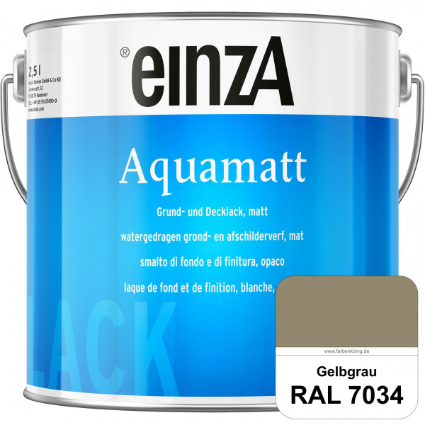 einzA Aquamatt (RAL 7034 Gelbgrau) Wasserverdünnbare Vorstreichfarbe & matte Lackfarbe