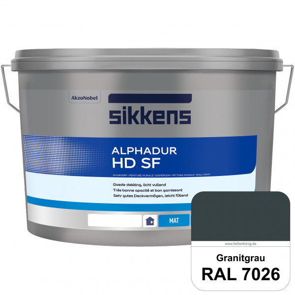 Alphadur HD SF (RAL 7026 Granitgrau) matte hochdeckende waschbeständige Innenwandfarbe