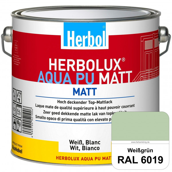 Herbolux Aqua PU Matt (RAL 6019 Weißgrün) Top-PU-Mattlack auf Wasserbasis (Innen)