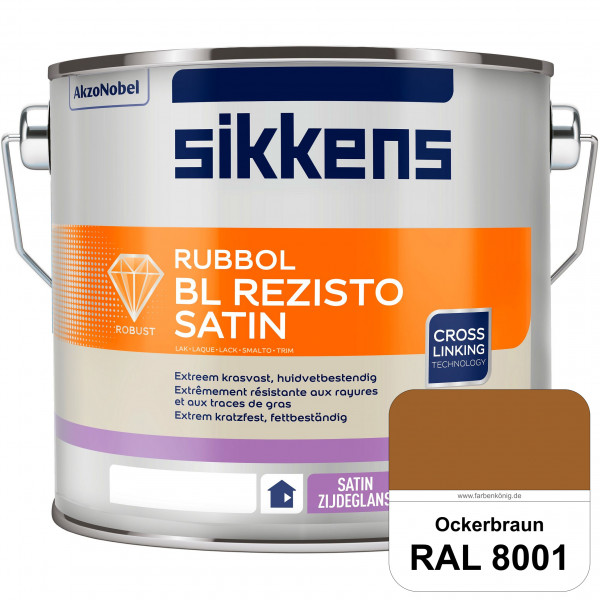 Rubbol BL Rezisto Satin (RAL 8001 Ockerbraun) seidenglänzender und strapazierfähiger Lack (wasserbas