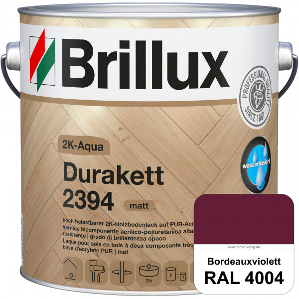 2K-Aqua Durakett 2394 (RAL 4004 Bordeauxviolett) Wasserbasierter 2K-Versiegelung für Parkettfußböden