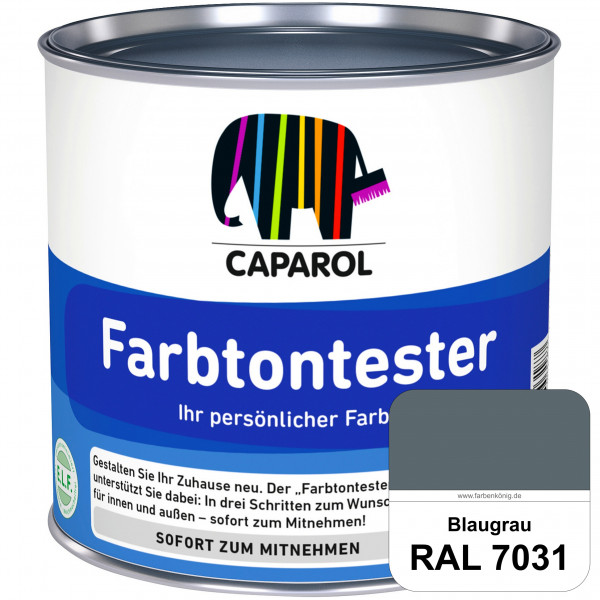 Farbtontester (RAL 7031 Blaugrau) Individuell abgetönte Dispersionsfarbe zum Anlegen von Farbtonmust