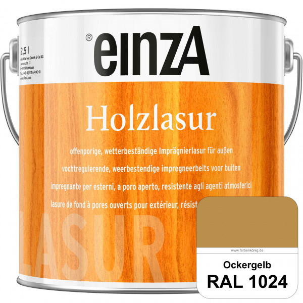 einzA Holzlasur (RAL 1024 Ockergelb) Offenporige Imprägnierlasur für Außen-Holzbauteile
