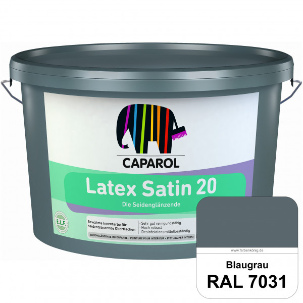 Latex Satin 20 (RAL 7031 Blaugrau) strapazierfähige seidenglänzende Latexfarbe (Innen)
