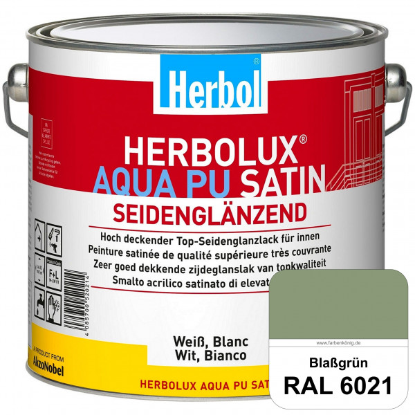 Herbolux Aqua PU Satin (RAL 6021 Blassgrün) Wasserverdünnbarer Top-PU-Seidenglanzlack (Innen)