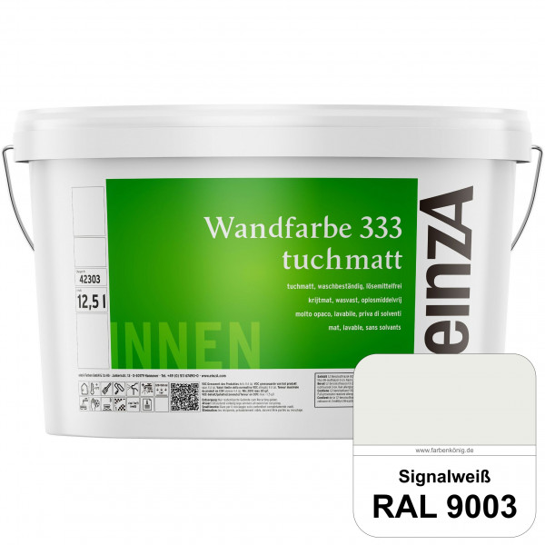 einzA Wandfarbe 333 tuchmatt (RAL 9003 Signalweiß) Hochdeckende, waschbeständige Wandfarbe